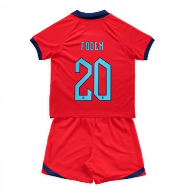 England Phil Foden #20 Replika Babytøj Udebanesæt Børn VM 2022 Kortærmet (+ Korte bukser)